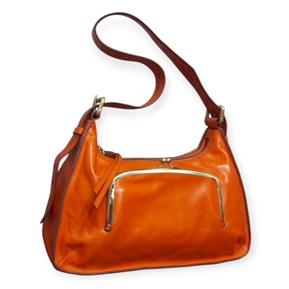 Hobo Leather Kisslock Zip Shoulder Bag Very Gently Loved - Picture 2 of 13